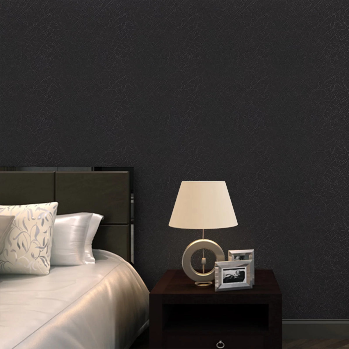 Black Peel and Stick Silk Wallpaper L801
