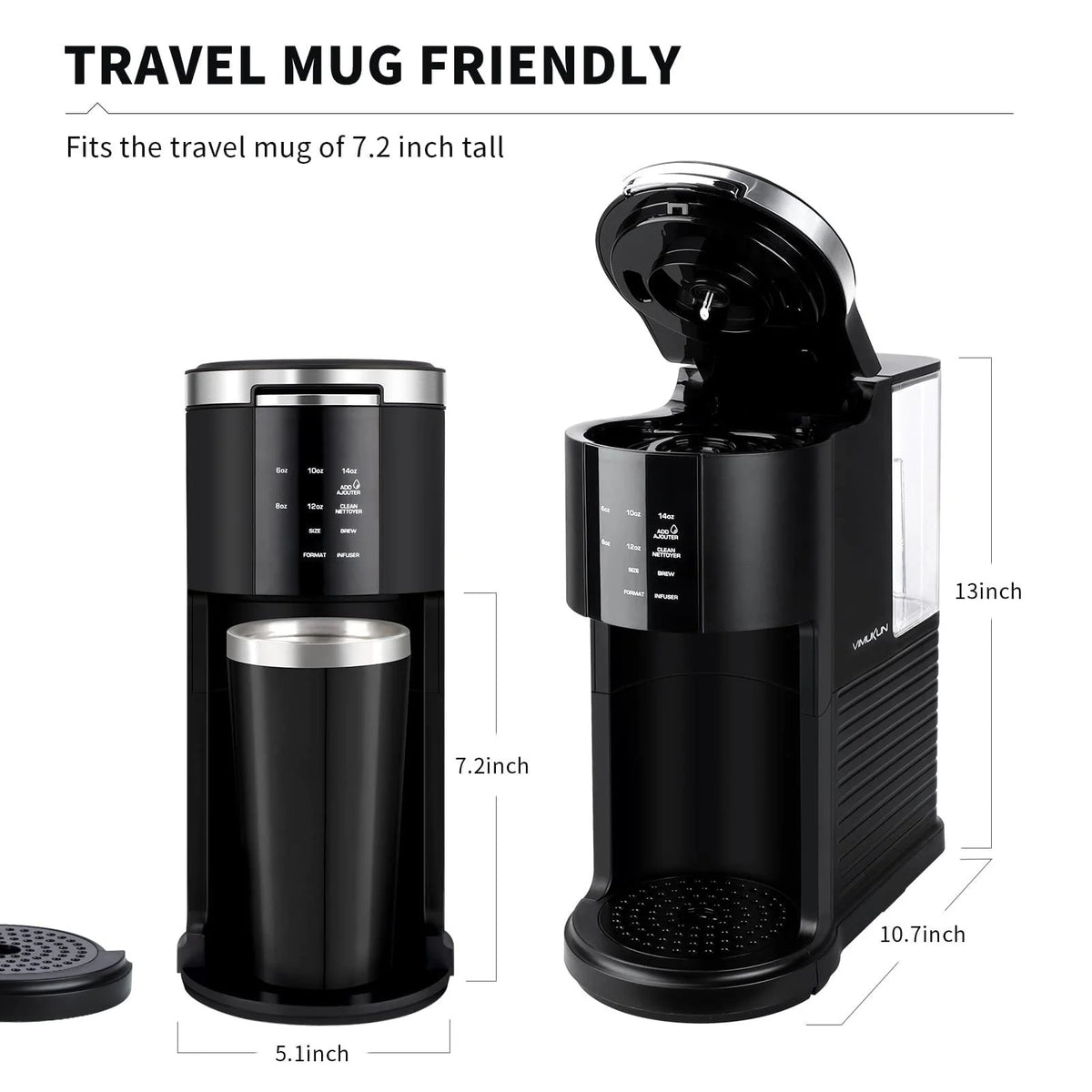 Single Serve Coffee Maker with 40 oz Removable Water Reservoir Z159