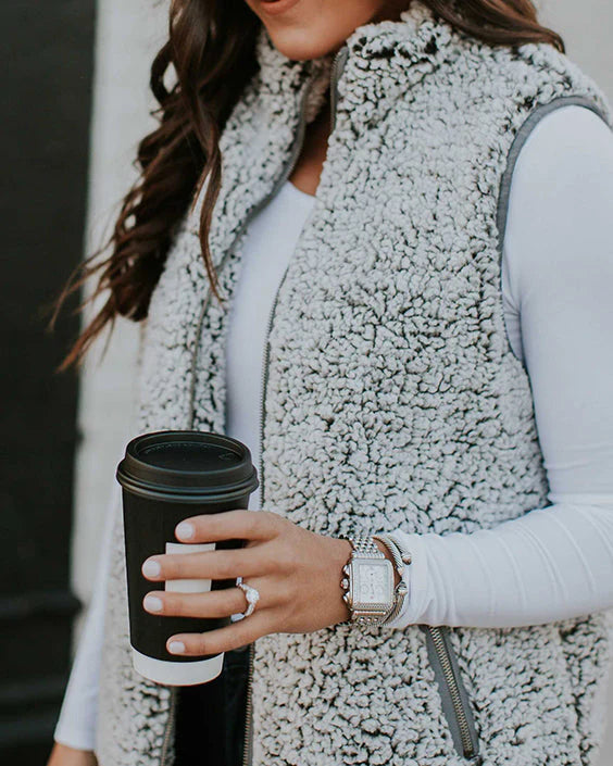 Faux Fur Sherpa Fleece Vest G264428