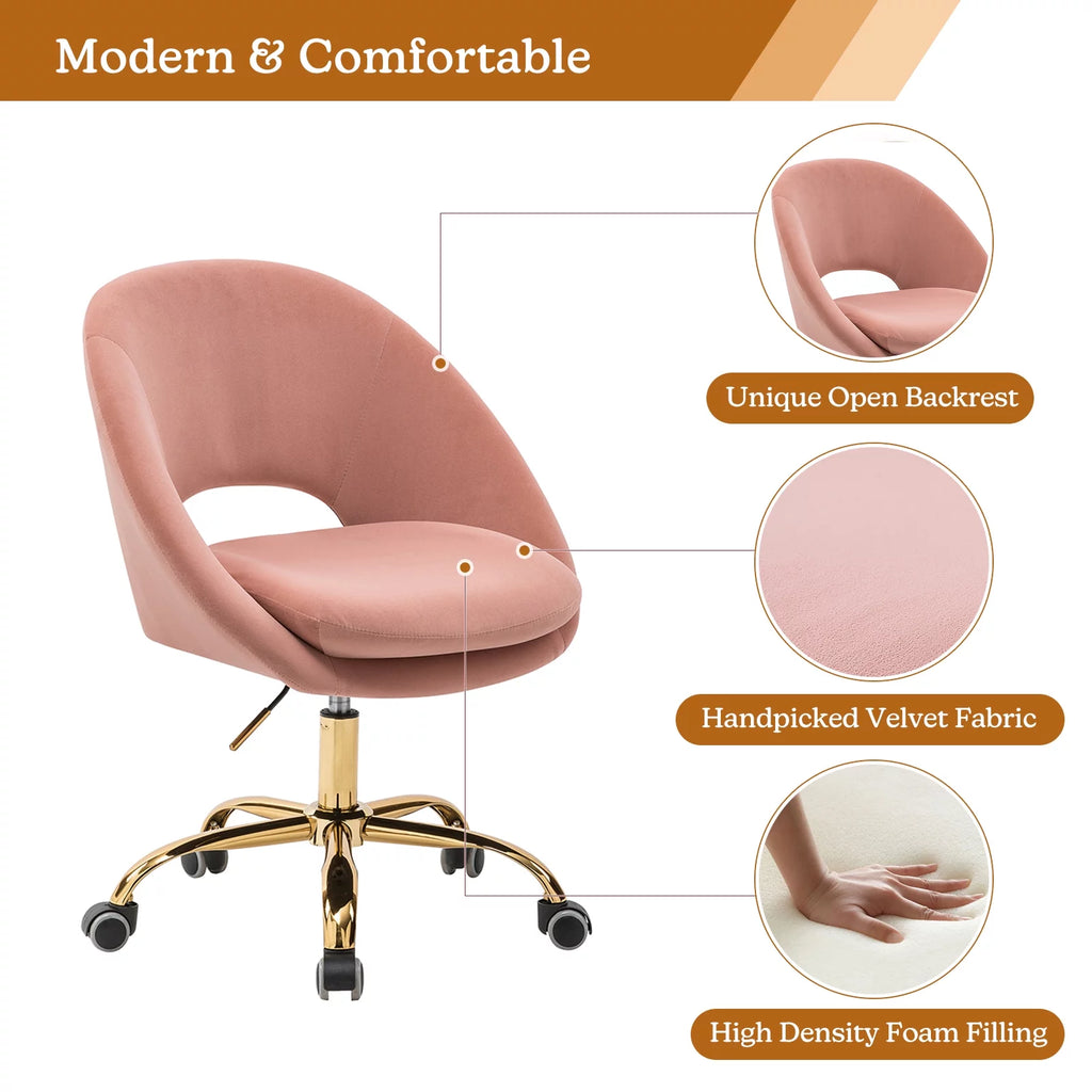 Pink Velvet Swivel Accent Chair R51501