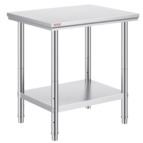 Stainless Steel Work Table with Wheels 24 x 12 x 32 Inch J5800