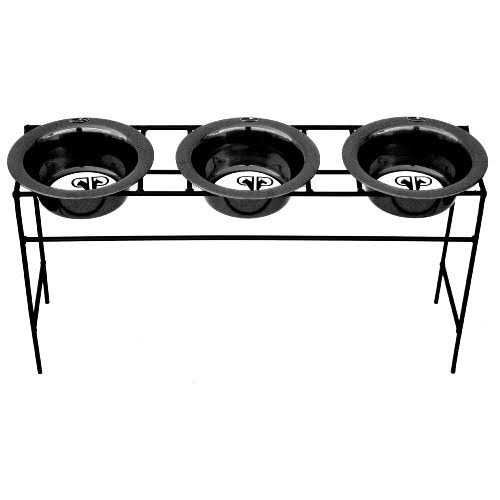 Triple Diner Feeder with Stainless Steel Dog Bowls D90977