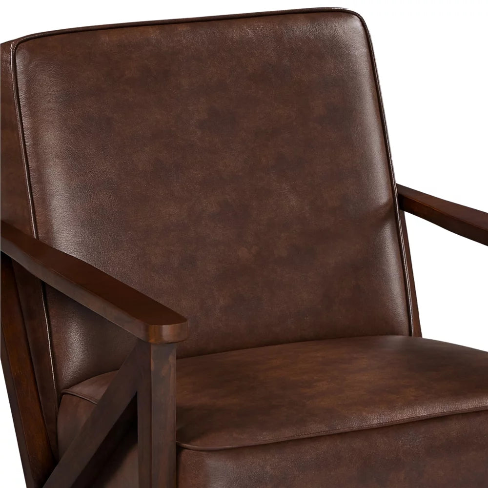 Dark Brown Faux Leather Armchair Q663