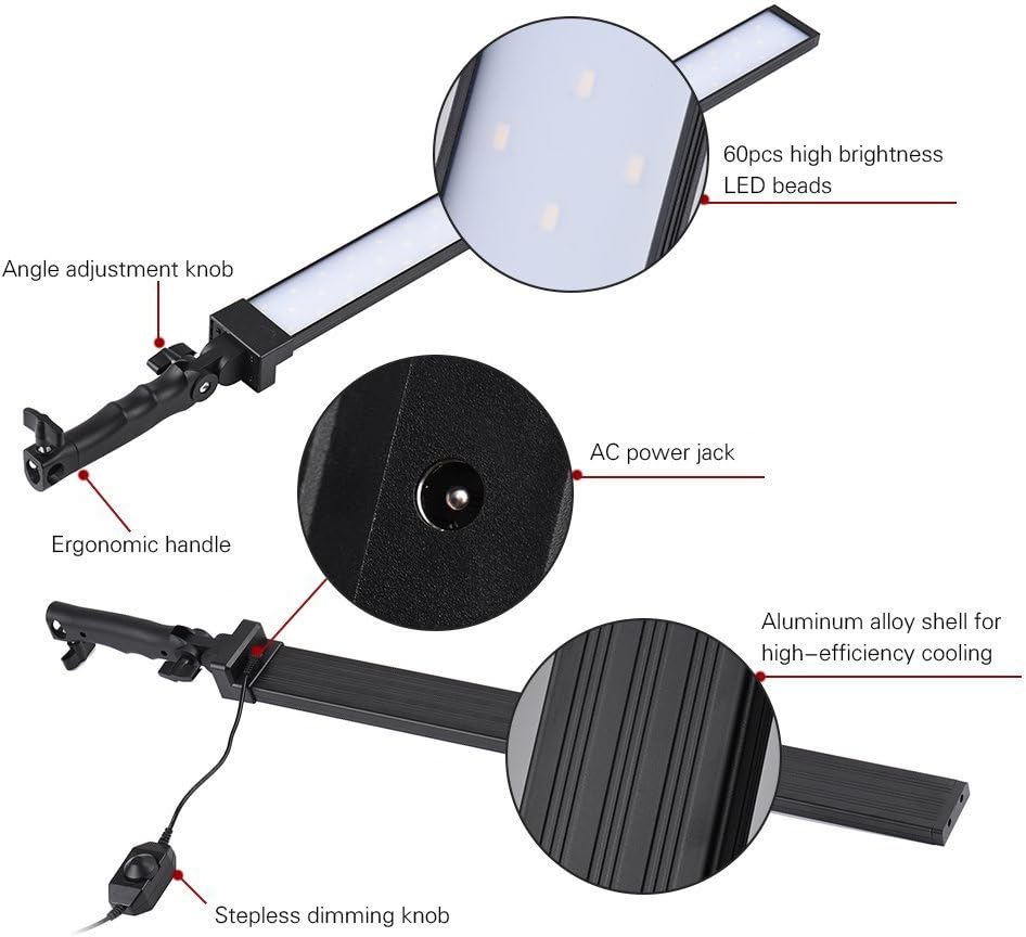 36w Dimmable LED Video Handheld Lights Photography Studio Continuous Output Lighting Kit with Tripod Stand Z341700