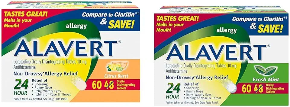 Citrus Burst & Fresh Mint Flavor Orally Disintegrating Loratadine 10mg 60 Count Q801642