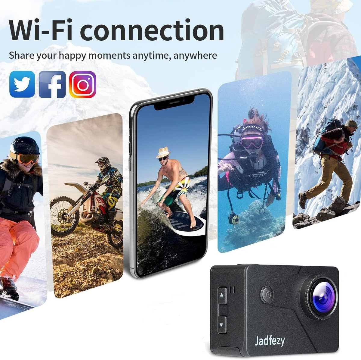 4K 60FPS Sports Camera with EIS Anti-Shake and 8X Zoom A75777