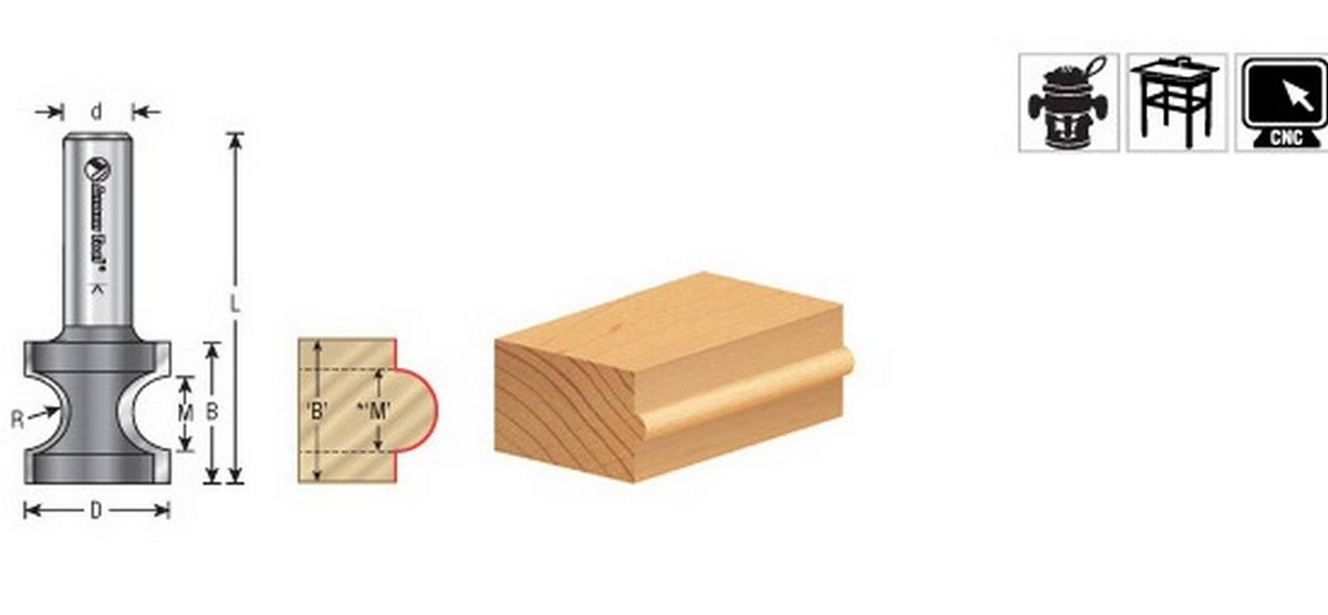 Carbide Tipped Bullnose Router Bit C36803