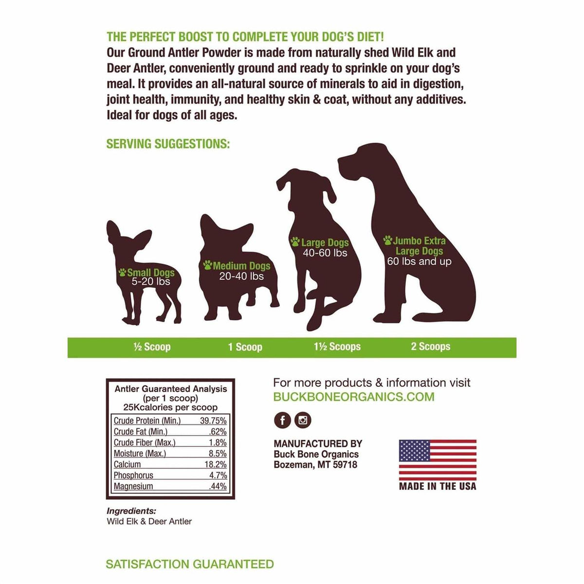 Ground Wild Elk and Deer Antler Powder for Dogs D74588