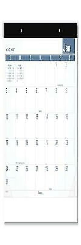 Monthly Desk Pad 22 x 17 White/Blue Sheets Black Binding Clear Corners 12-Month U683
