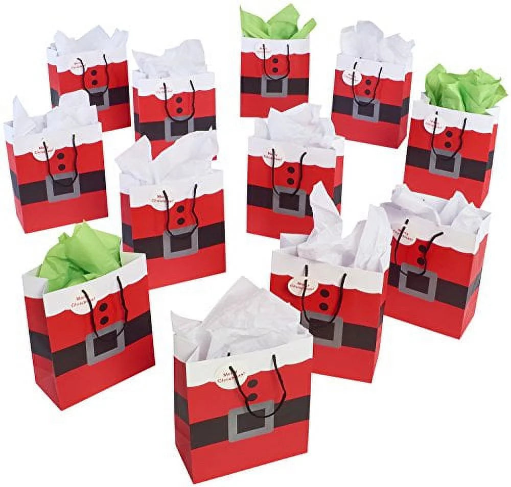 Christmas Gift Bags 12 Piece Pack with Handles F704