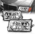 Clear Crystal Chrome Headlights LED Pair Replacement Assembly Z797
