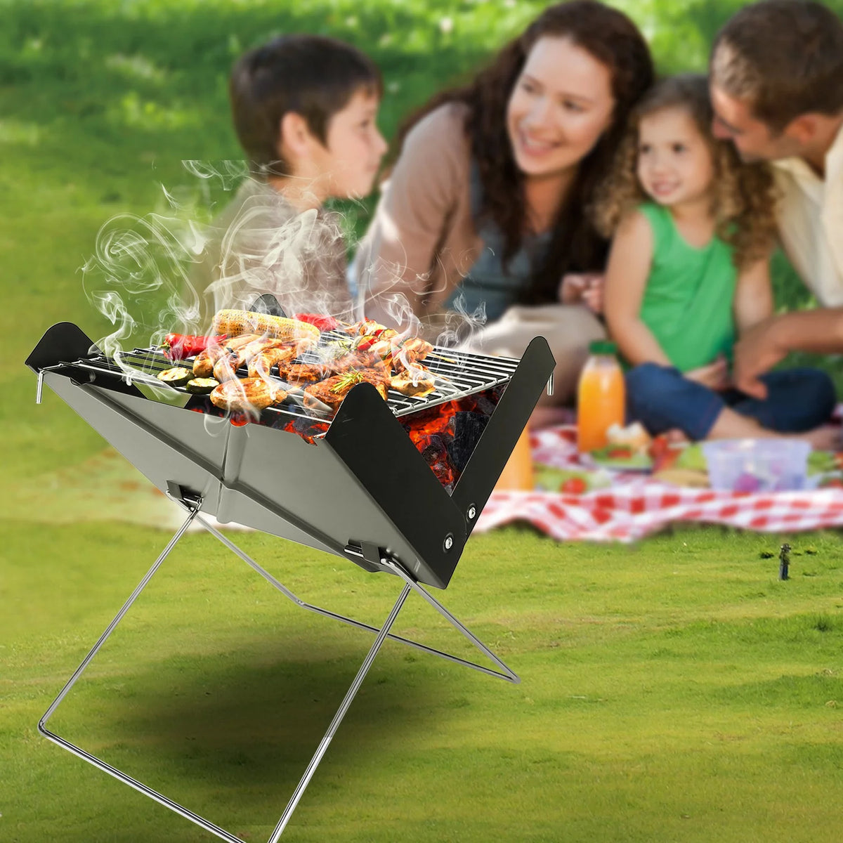 Foldable Mini Stainless Steel BBQ Grill E525